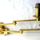 2 electrified wall lamps from 1970, gold chrome bronze, 2 articulated arms + switch