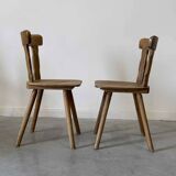 Série de 4 chaises de montagne en bois brut