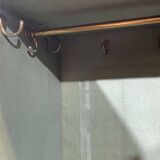 19th-century English mahogany three-door wardrobe.