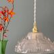 Vintage frosted glass pendant light (DF1)