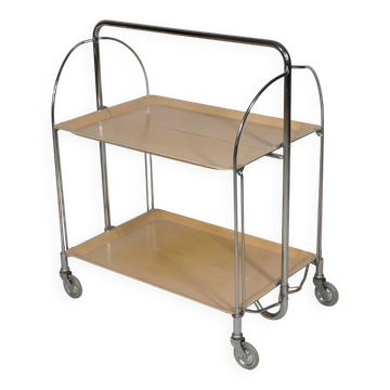 Mid Century Folding Serving Trolley in Chrome by Bremshey, 1960s
