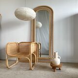Rattan foot mirror with braces H:2m