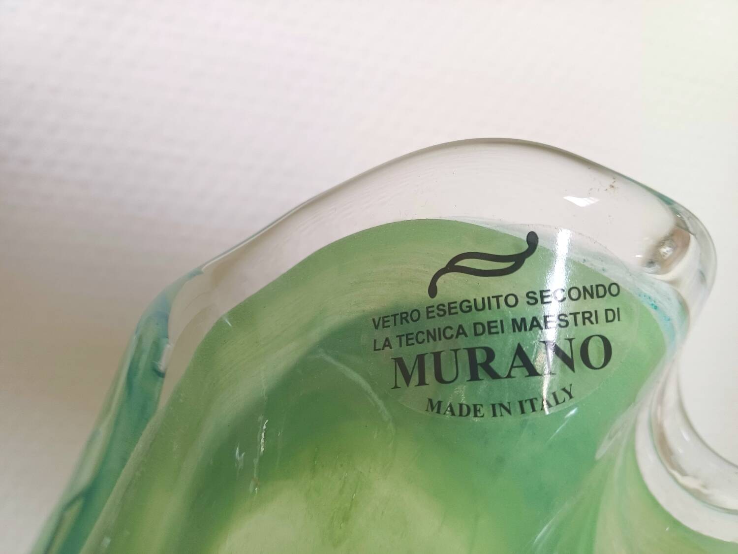 Vase en verre de Murano vert, Italie