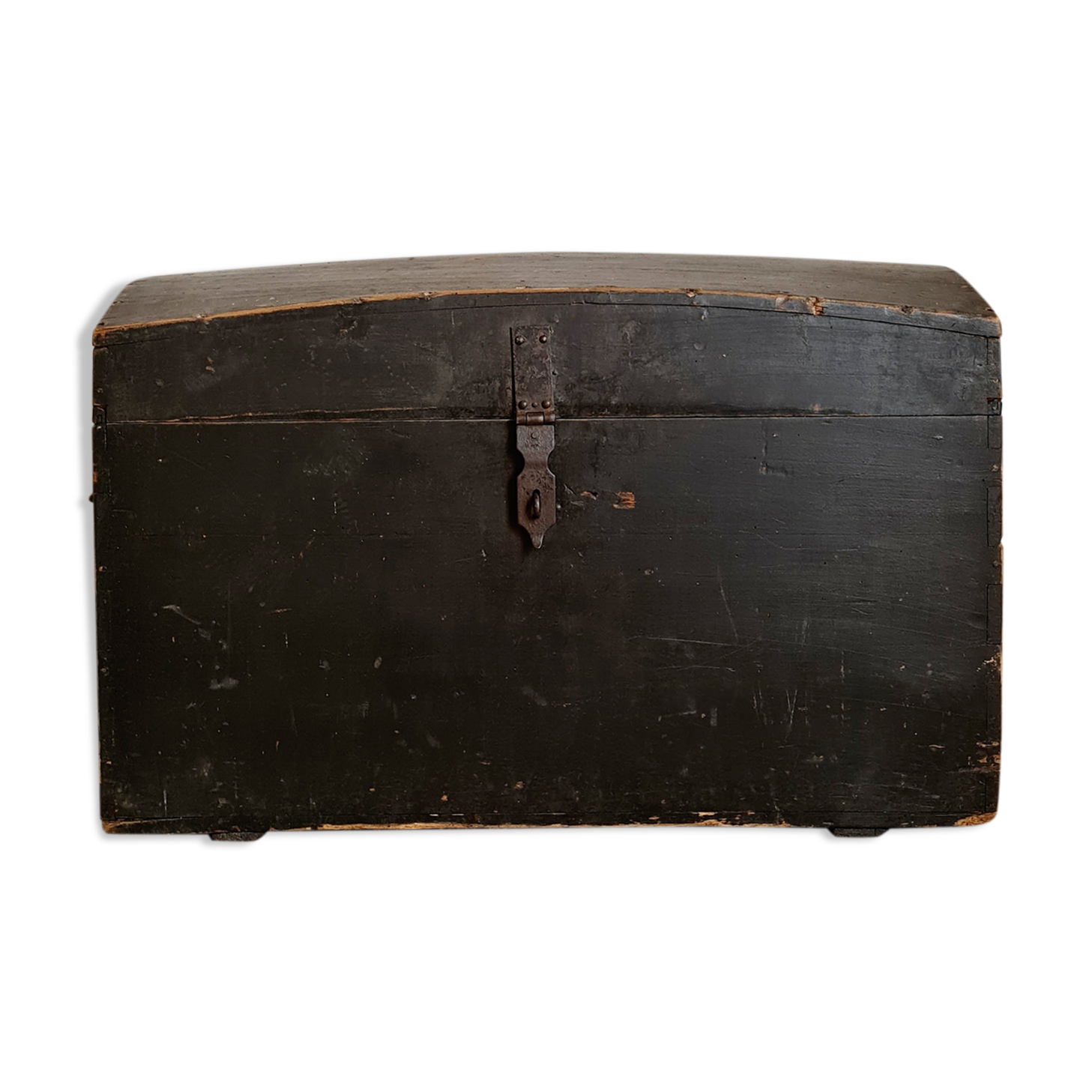 Old chest in black wood