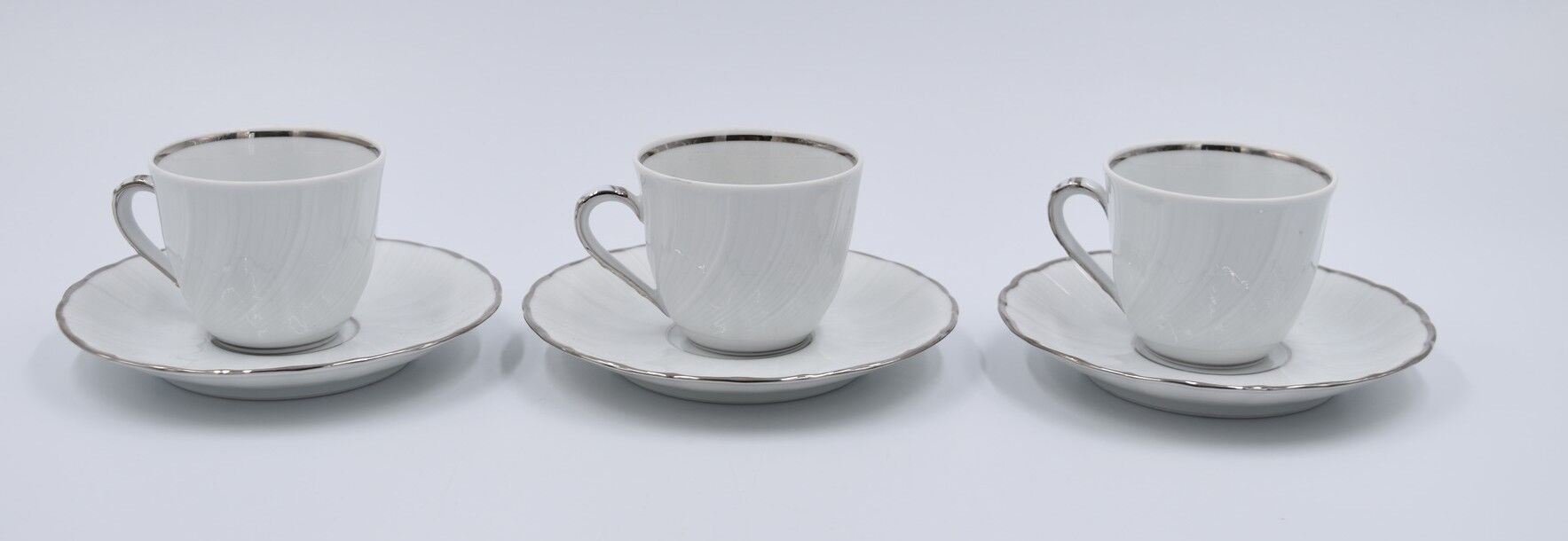 6 cups and under porcelain cup Bernardaud Limoges verdi model