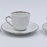 6 cups and under porcelain cup Bernardaud Limoges verdi model