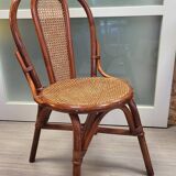 Vintage rattan and cane bistro chair