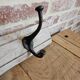 Solid teak coat hook with 4 double cast iron hooks