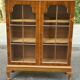 Chippendale display cabinet in wood, English Queen Anne dresser bookcase from 1960.