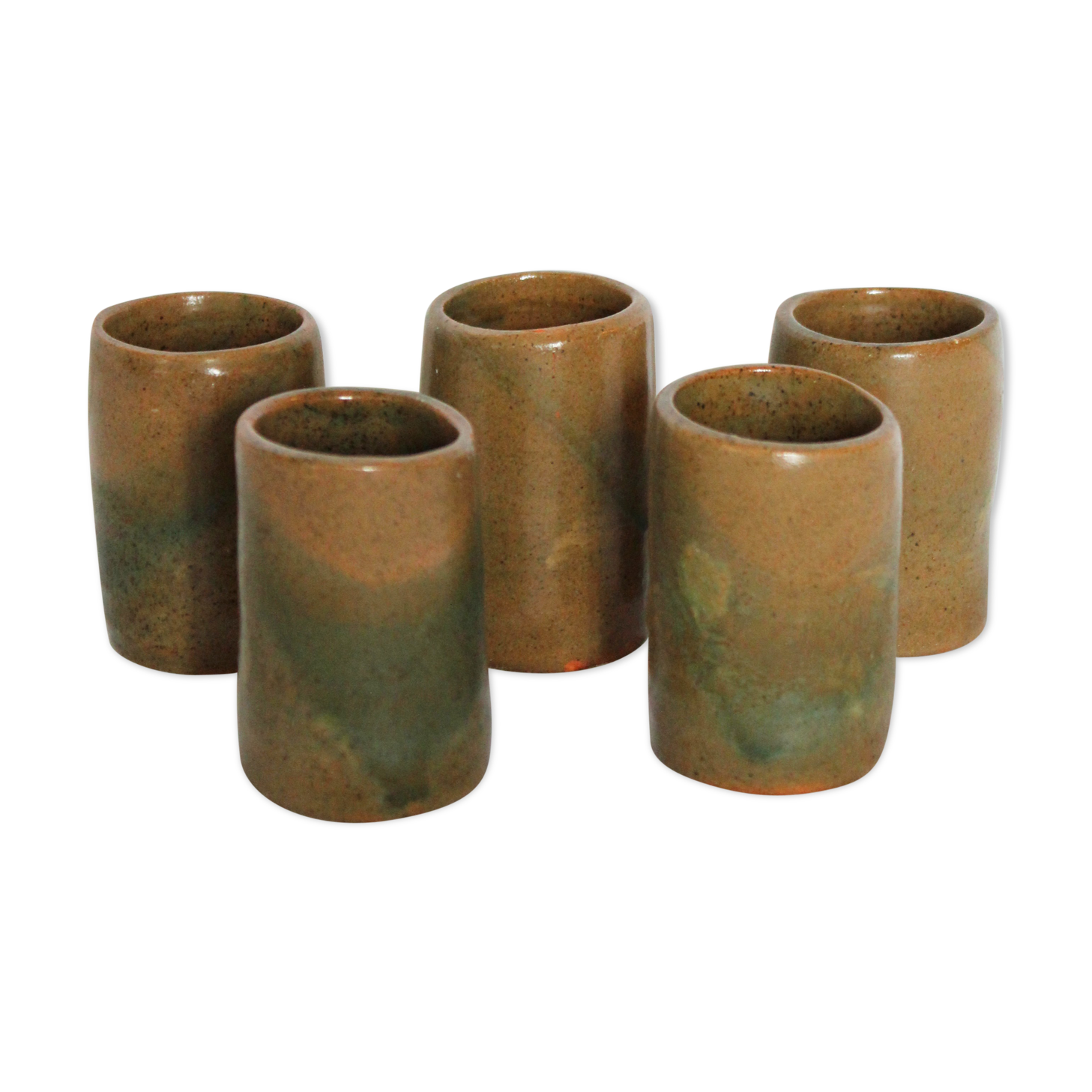 Lot of 5 sandstone glasses