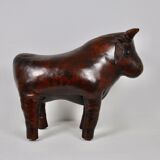 Leather bull stool by Dimitri Omersa, 1960s
