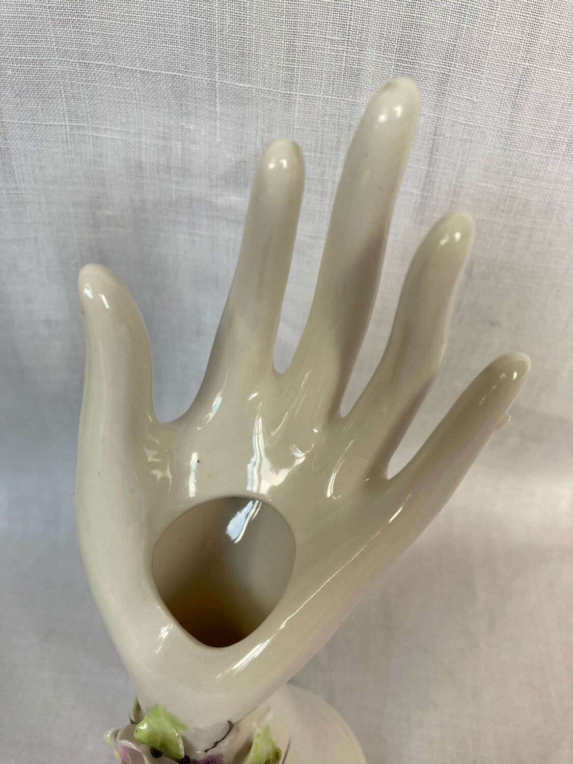 Soliflore vase, vintage hand ring