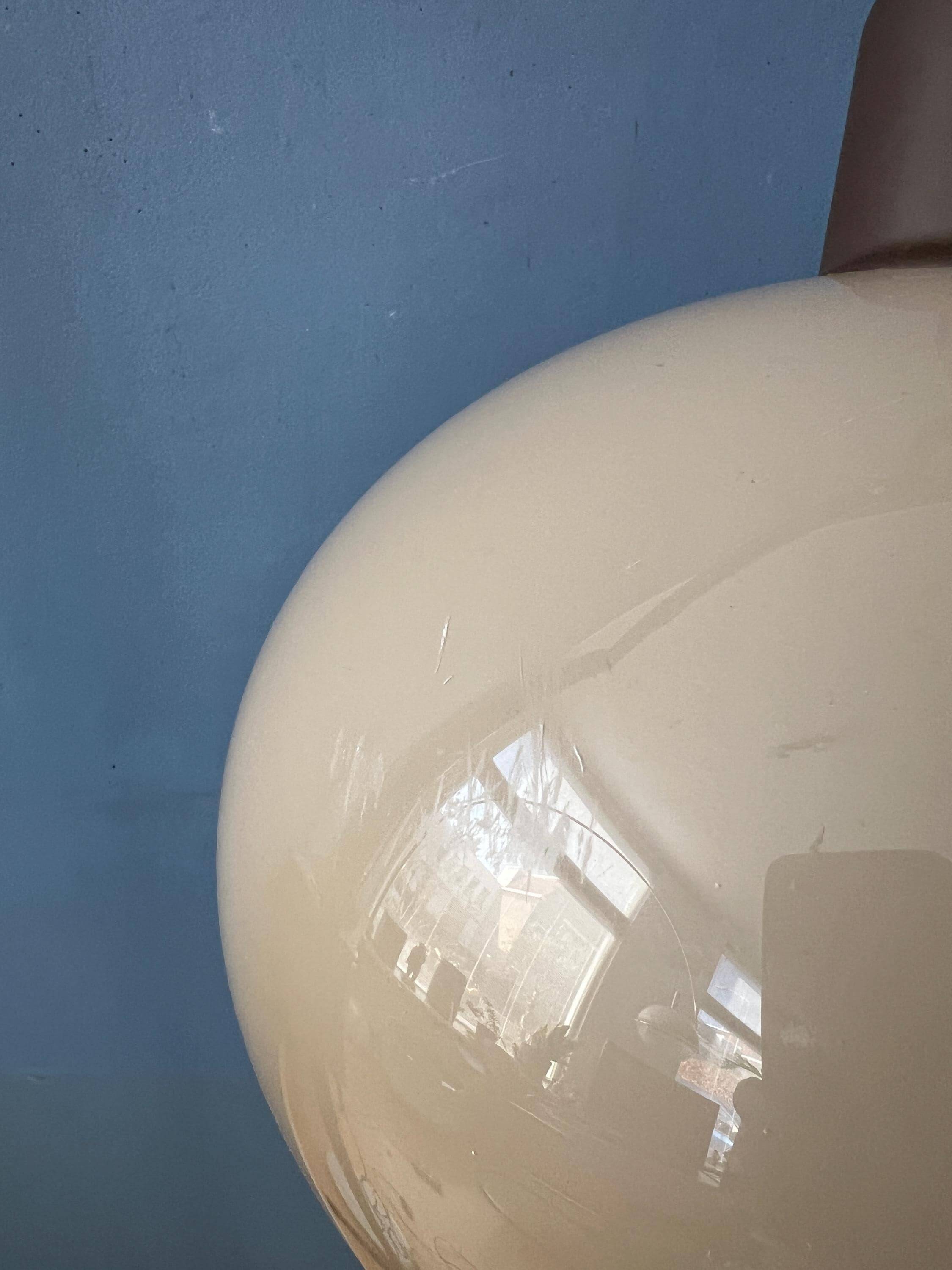 Suspension vintage champignon beige en verre acrylique