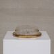 German Mid-Century Ceiling or Wall Frosted Glass and Brass Light Sconce