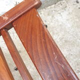 Chaise en teck et skaï noir de style scandinave