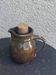 Pitcher, carafe, refreshing jug, ice cube jug, in brown glazed stoneware,