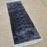 Handmade Pakistani wool and silk rug - 185x63cm
