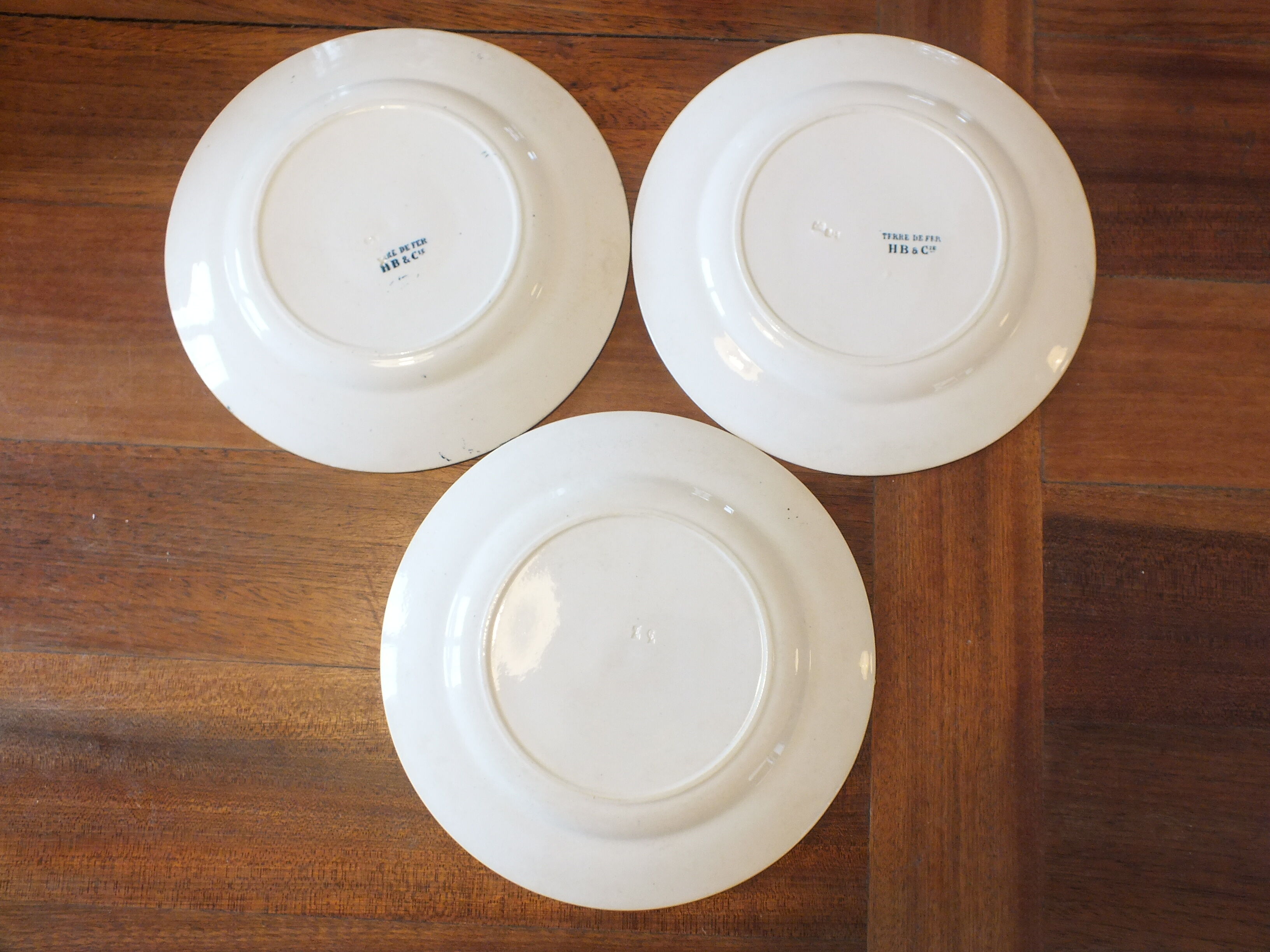 3 Flat plates in Iron Earth HB Choisy bird décor