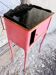 Louis XV curtain side table in pink and black patina