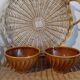 Antique faceted earthenware bowls