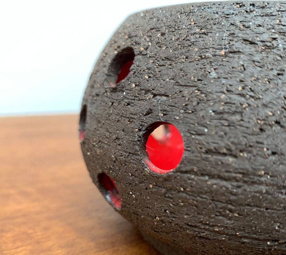 Bougeoir en céramique danois brutaliste du milieu du siècle de Lehmann Pottery, années 1960