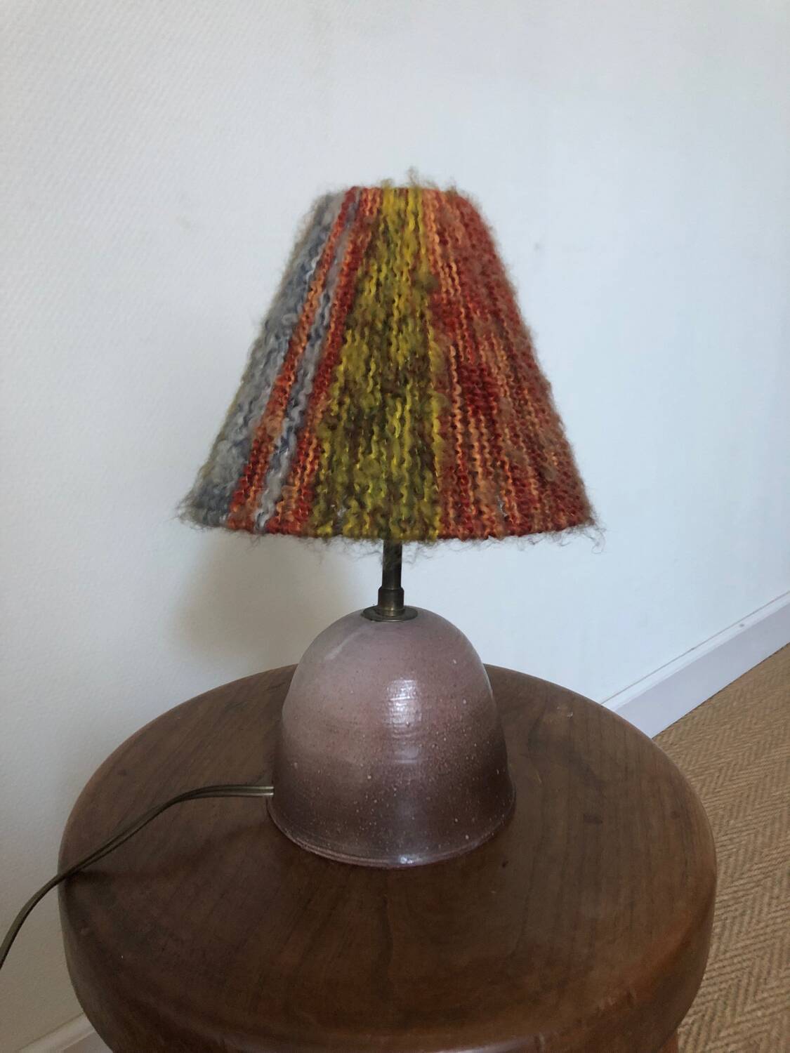 Ceramic and wool lamp