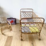 Rattan crib bed
