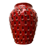 Strawberry ceramic vase from the mid-century by Fratelli Fanciullacci for Bitossi, 1960s.
