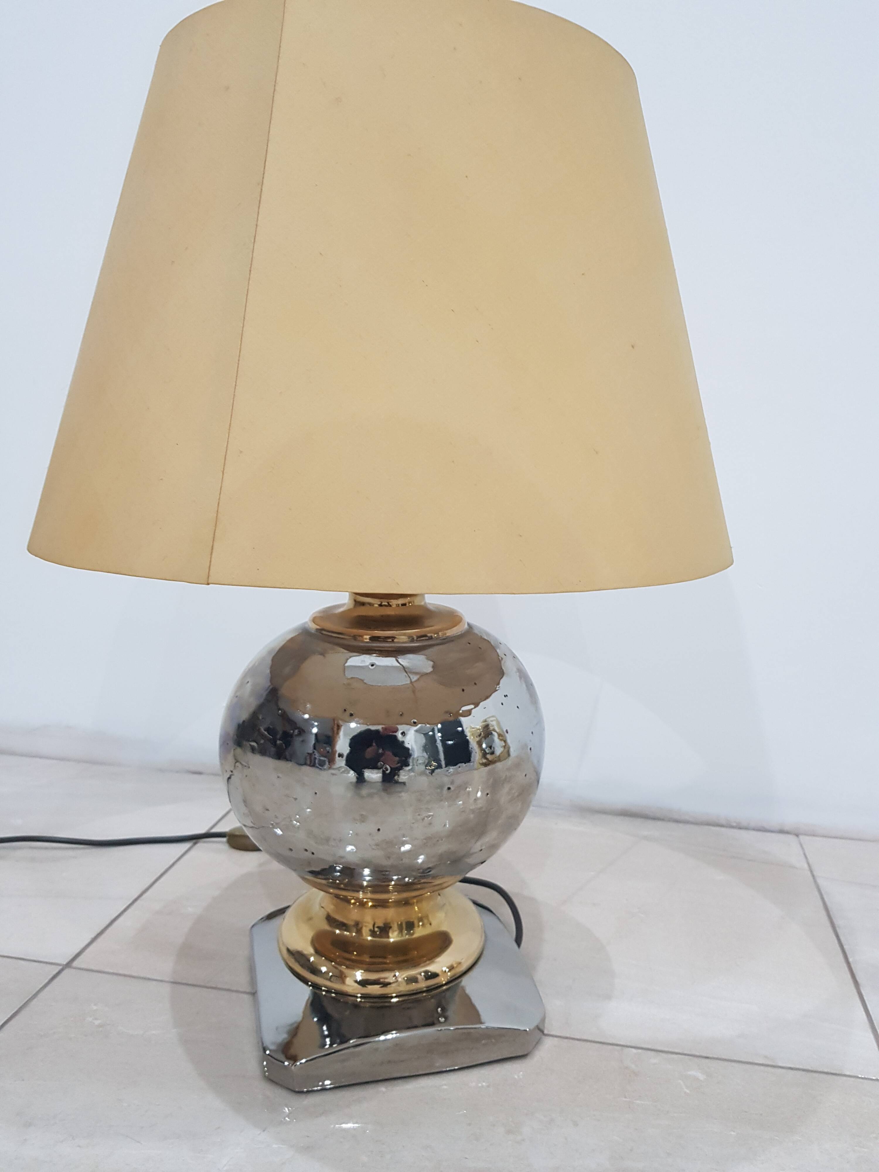 Silver-gold lamp, Italy, 1960s.