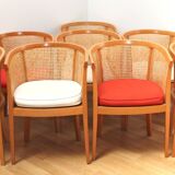 Suite of 8 convertible armchairs