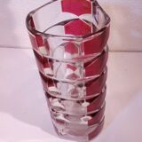 Triangular glass vase