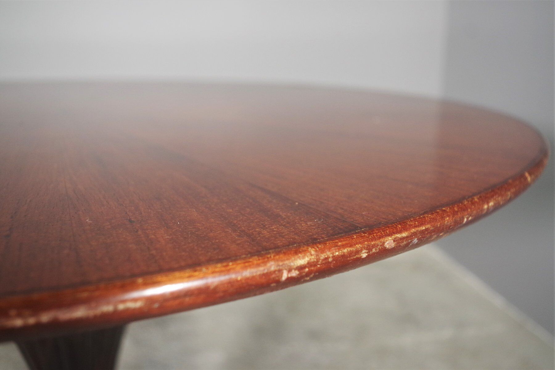 Round mahogany table , 1950