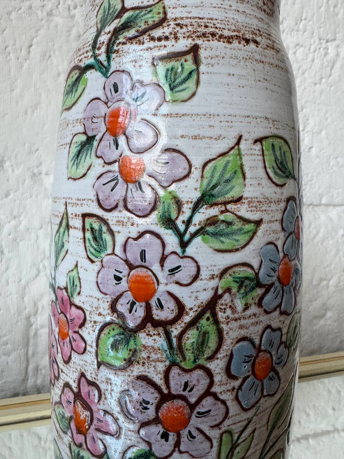 Large ceramic roller vase from Vallauris, 1960s