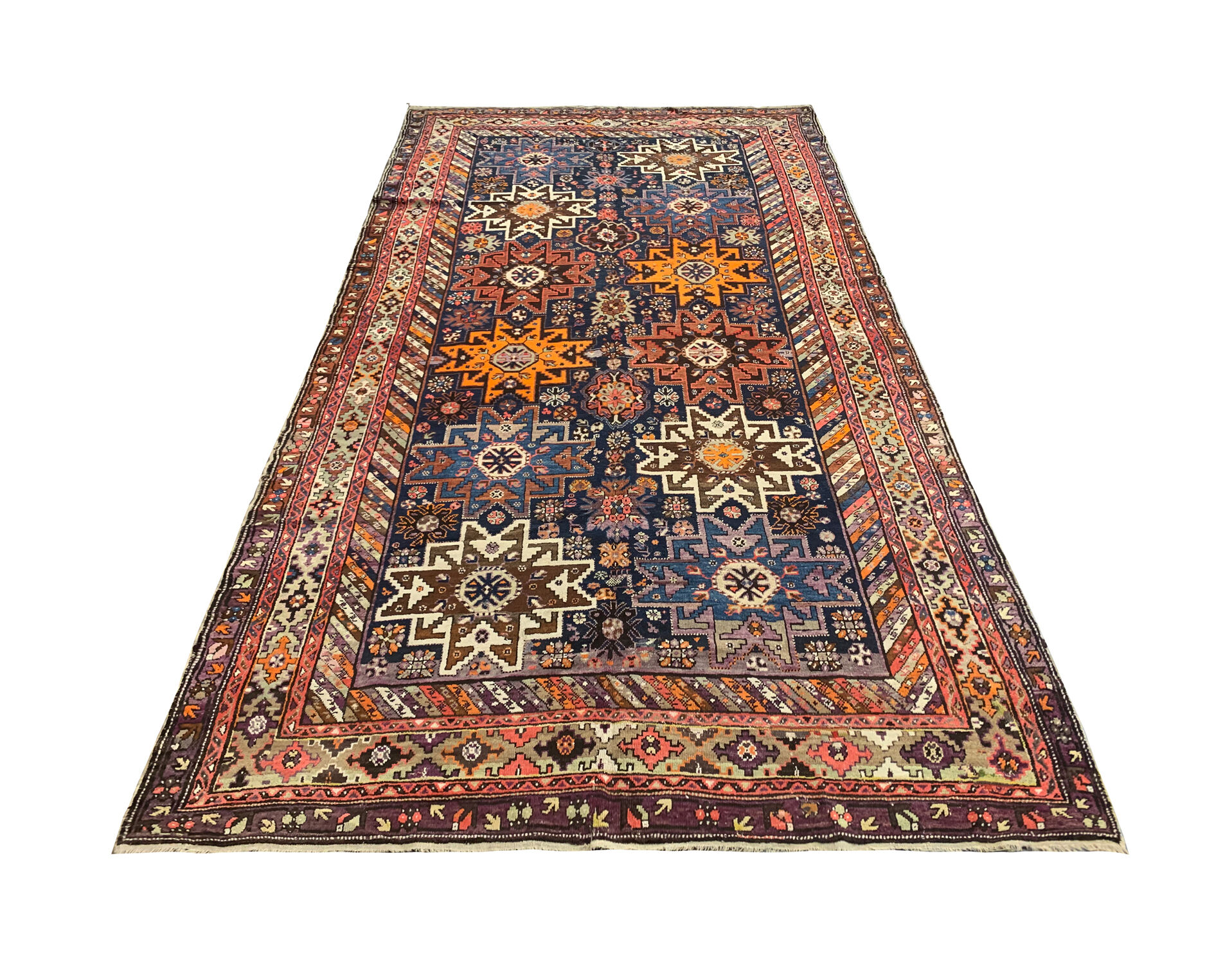 Antique Caucasian Star Kazak Rug- 190x355cm