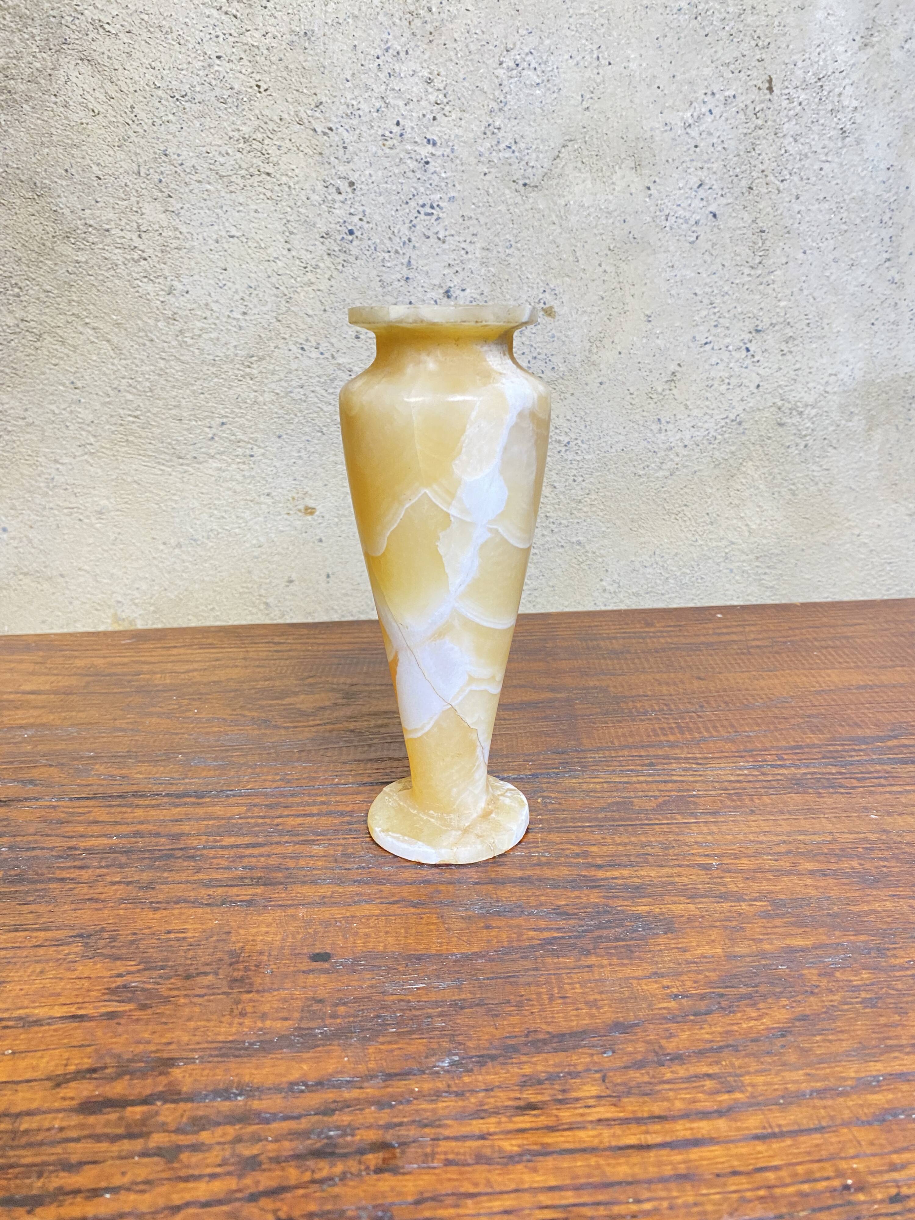 Egyptian Art Deco Alabaster Vase