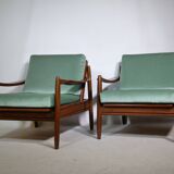 Mid-Century Design Teak Lounge Chairs from Denmark, Set of 2, 1960s