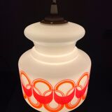 Vintage pattern glass pendant lamp