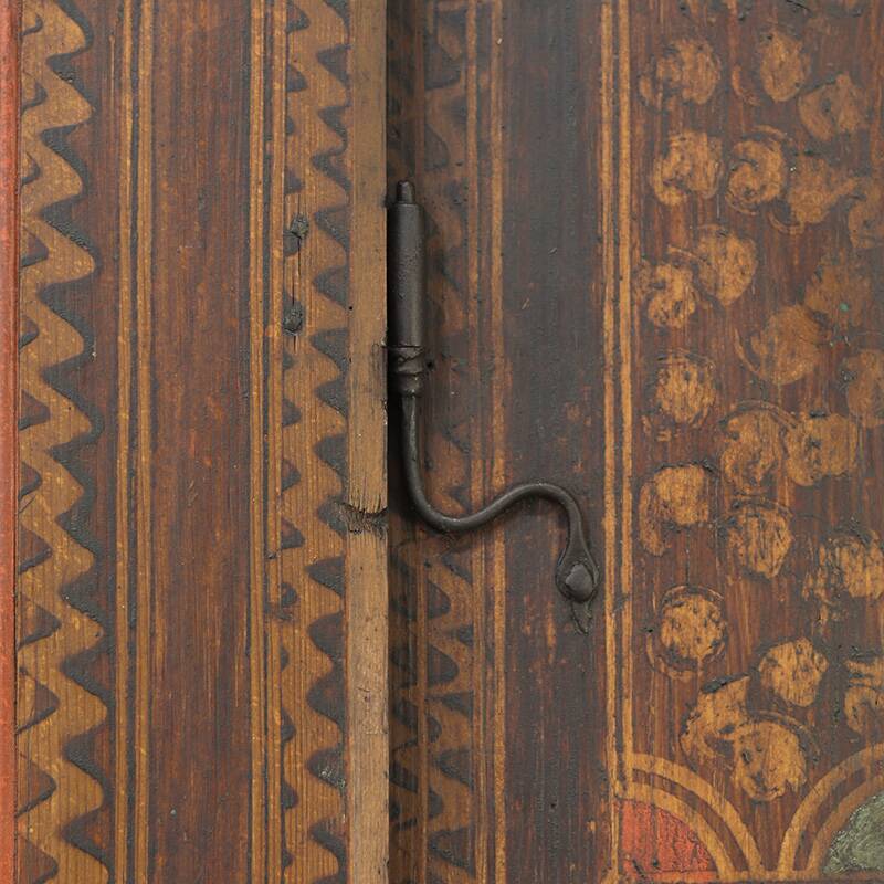 Painted folk art bridal wardrobe 1816