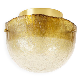 Plafonnier « Citrus » en laiton et verre de Murano par Hillebrand