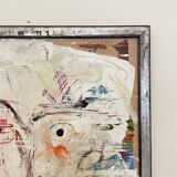 Modern Abstract Painting, Acrylic on Wood, Framed