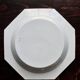 Antique octagonal platter from Creil and Montereau - Pearl pattern - Pale blue-grey