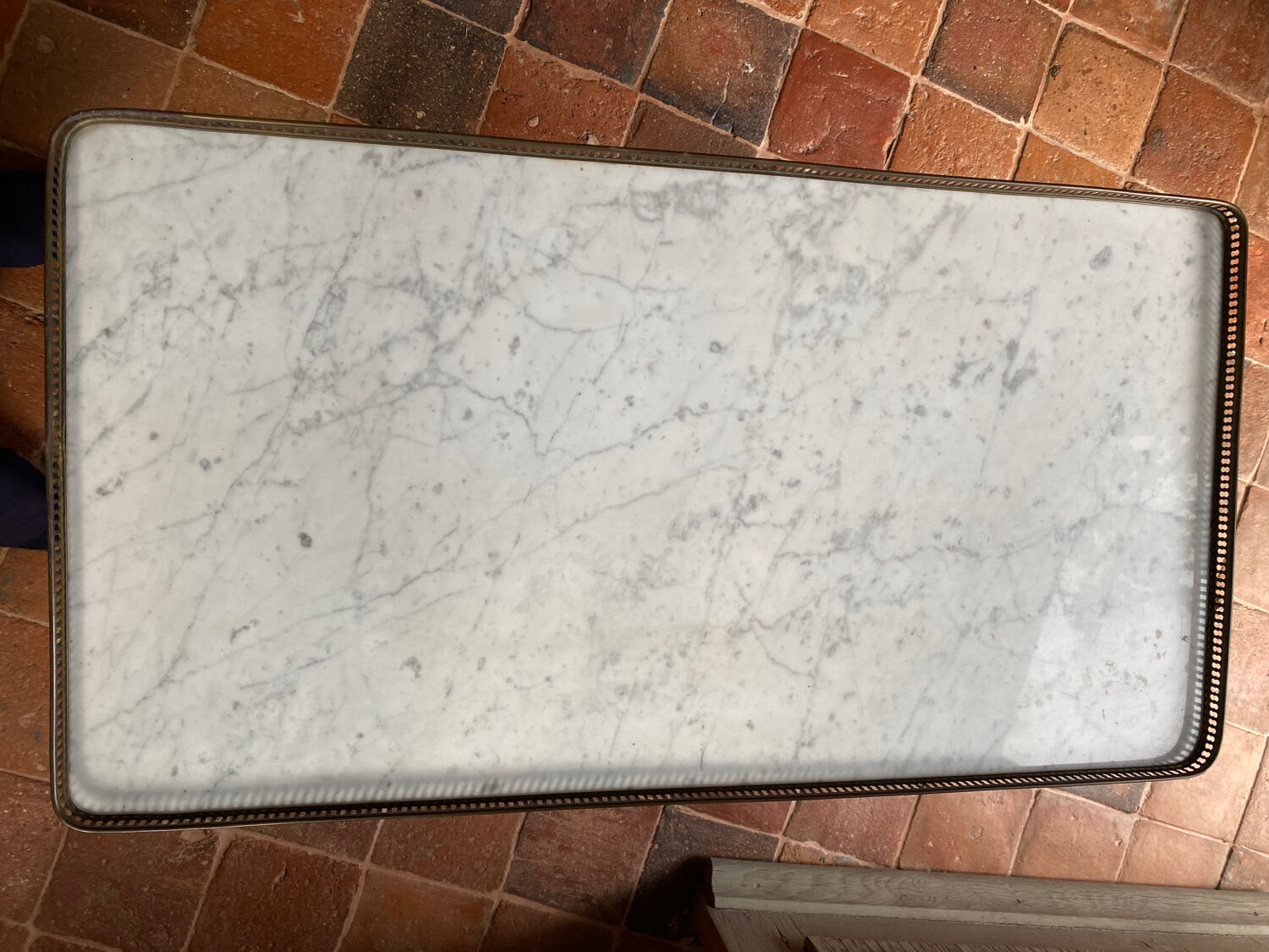 Wooden and marble coffee table
