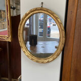 Miroir ovale doré 35x30cm