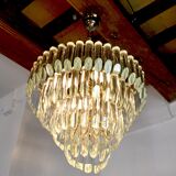 Lustre Venini, 4 niveaux, verre de murano, italie, 1970