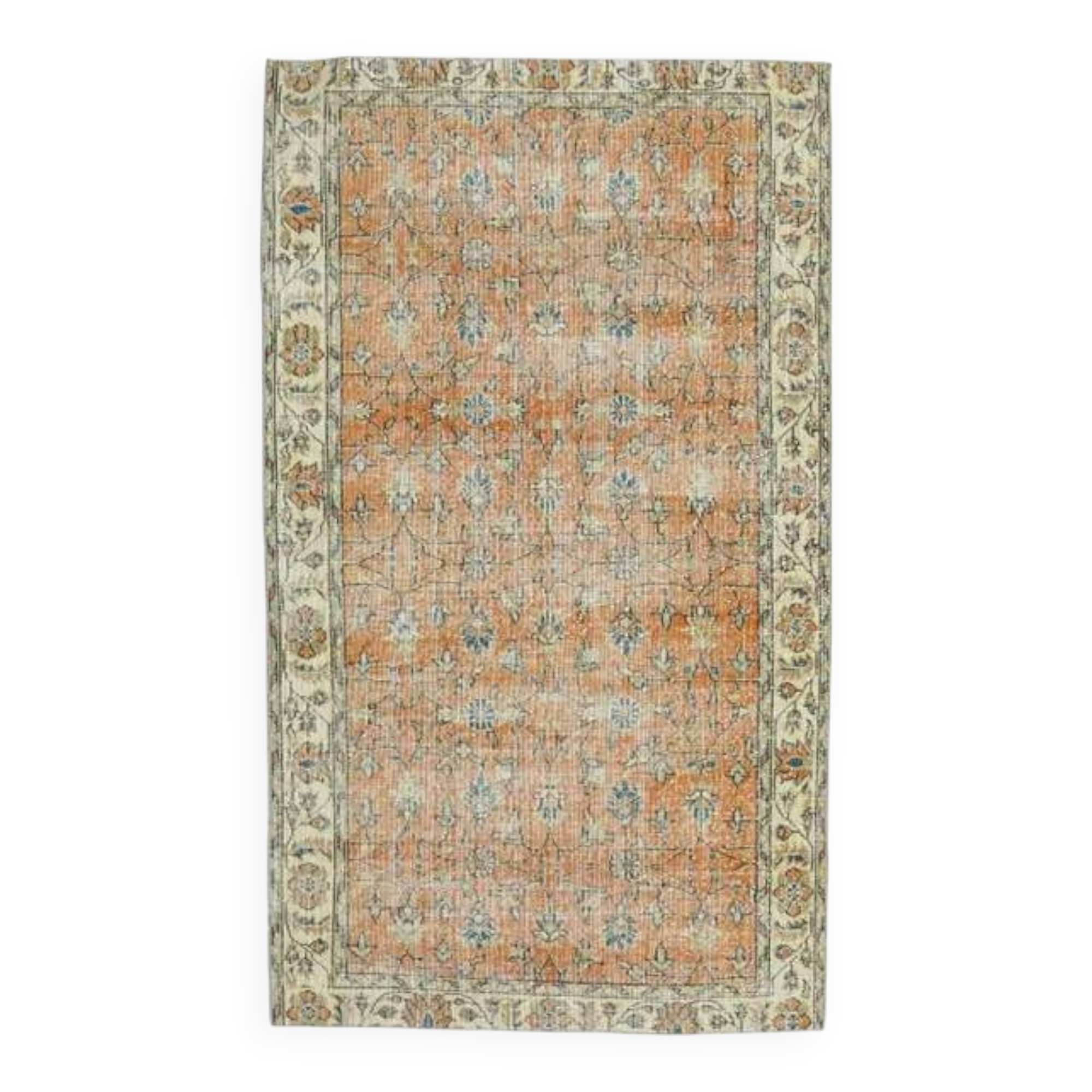 Tapis turc Oushak vintage en laine fait main
