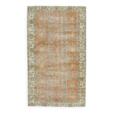 Tapis turc Oushak vintage en laine fait main