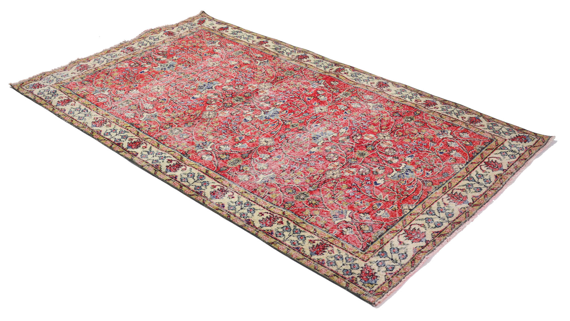 Anatolian handmade vintage rug 250 cm x 151 cm