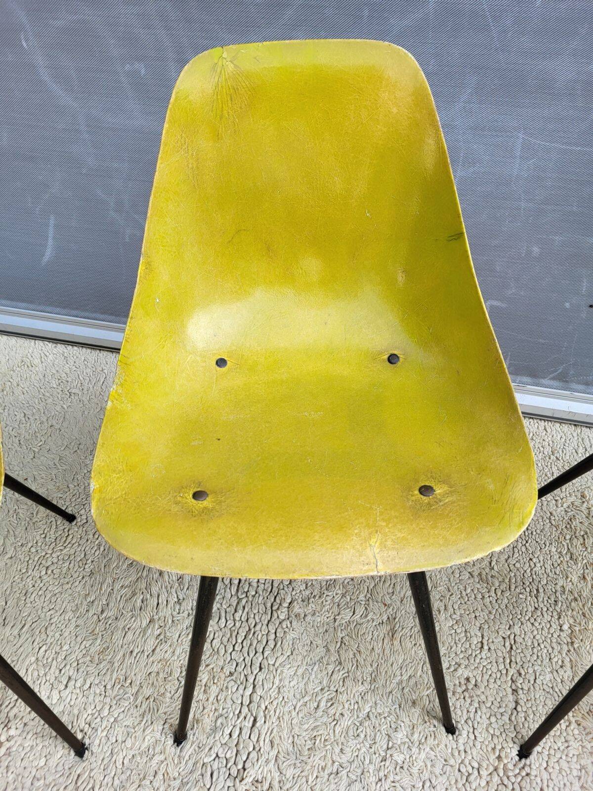 4 chaises Coccinelle René-Jean Caillette pour Steiner 1950