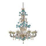 Lustre en verre de Murano début du 21ème siècle