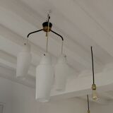 Pendant lamp 3 globes in opaline glass